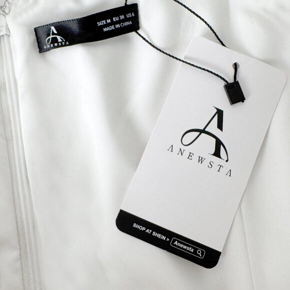 NWT ANEWSTA FLORAL WHITE GOLD ROMANTIC MIDI DRESS ELEGANT ETHEREAL BLOOMCORE MED - Picture 8 of 10